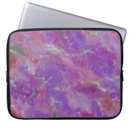 Paars en zilver marmerpatroon laptop sleeve