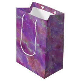 Paars en zilver marmerpatroon medium cadeauzakje
