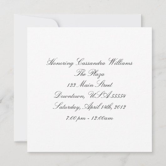 Paars en zilver Masquerade Party Venetiaans Masker Kaart (Achterkant)