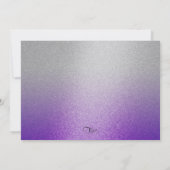 Paars en zilver met Snowflake Winter Birthday Kaart (Achterkant)