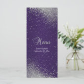 Paars en Zilver Nep Glitters Menu (Staand voorkant)