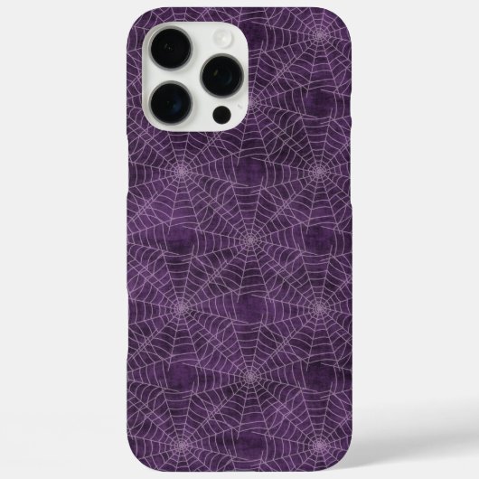 Paars en Zilver Spinneweb Gotisch Patroon Case-Mate iPhone Case (Achterkant)
