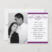 Paars en zilver Verloving van het Monogram van de Kaart (Voorkant)