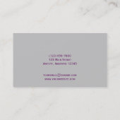 Paars en zilver Visitekaartje met schuifwiel (Achterkant)