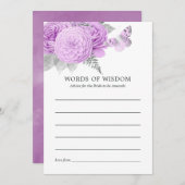 Paars en zilver Vrijgezellenfeest Advieskaart (Voorkant / Achterkant)