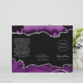 paars en zilveragaat op zwarte brochure (Staand voorkant)