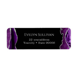 Paars- en zilveragaatherplaatlabel etiket