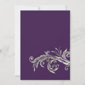 Paars en zilveren huwelijksjubileum uitnodiging (Achterkant)