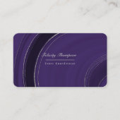 Paars en zilvergetijden QR-code Visitekaartje (Voorkant)