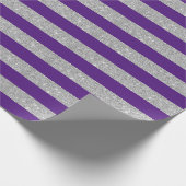 Paars en zilverglitterstrips voor het ompakken van cadeaupapier (Hoek)