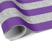Paars en zilverglitterstrips voor het ompakken van cadeaupapier (Rol Hoek)