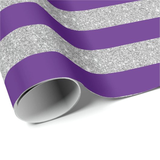 Paars en zilverglitterstrips voor het ompakken van cadeaupapier (Rol Hoek)