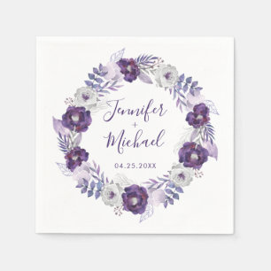 Paars- en zilverWaterverf Servet
