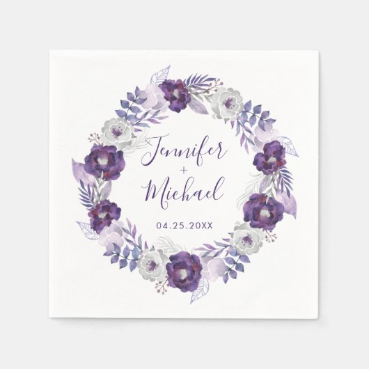 Paars- en zilverWaterverf Servet (Voorkant)