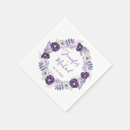 Paars- en zilverWaterverf Servet (Hoek)