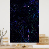 Paars en zwart abstract schilderij poster (Keuken)