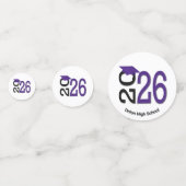 Paars en Zwart Afstuderen 2026  Confetti (Achterkanten)