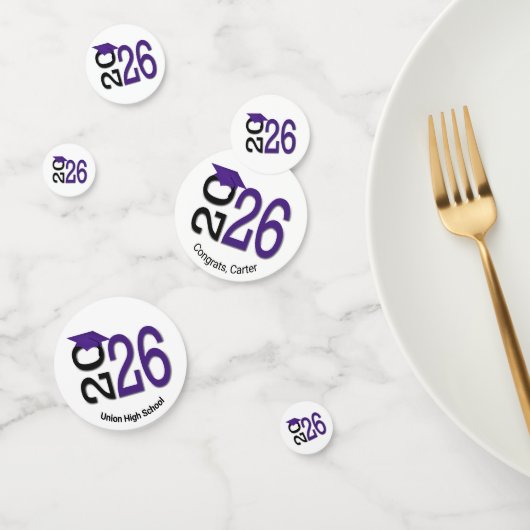 Paars en Zwart Afstuderen 2026  Confetti (Groep)