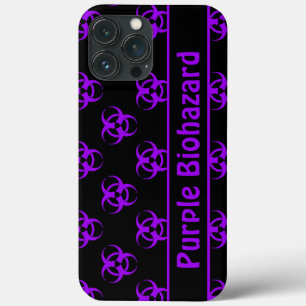 Paars en zwart biogevaar met aangepaste tekst Case-Mate iPhone case