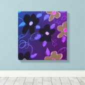 Paars en zwart canvas afdruk (Insitu (Houten vloer))