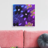 Paars en zwart canvas afdruk (Insitu (Woonkamer))