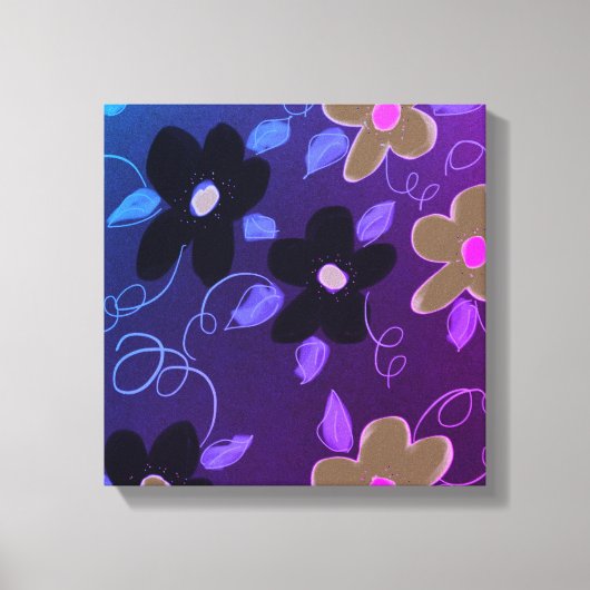 Paars en zwart canvas afdruk (Voorkant)