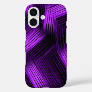 Paars en zwart contemporair abstract iPhone 16 hoesje
