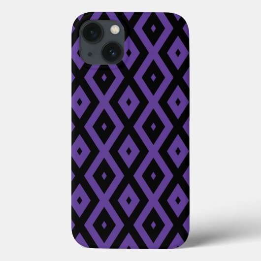 Paars en zwart diamant patroon Case-Mate iPhone Case (Achterkant)