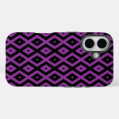 Paars en zwart diamantpatroon Case-Mate iPhone case (Achterkant (horizontaal))