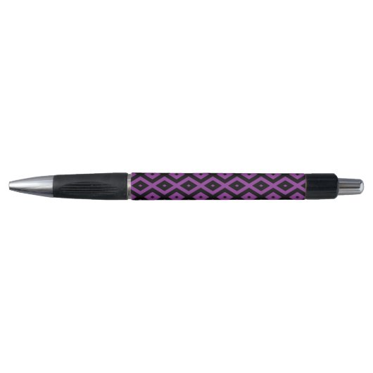 Paars en zwart diamantpatroon pen (Voorkant)