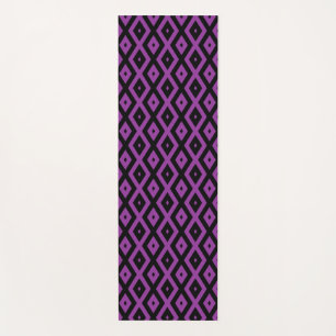 Paars en zwart diamantpatroon yogamat