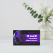 Paars en zwart DJ-Visitekaartje Visitekaartje (Staand voorkant)