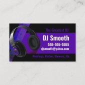 Paars en zwart DJ-Visitekaartje Visitekaartje (Voorkant)