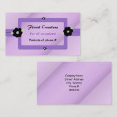 Paars en zwart Floral design Visitekaartje (Voorkant / Achterkant)