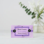 Paars en zwart Floral design Visitekaartje (Staand voorkant)