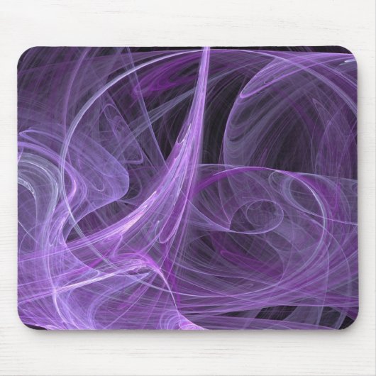 Paars en zwart fractal Mousepad Muismat (Voorkant)