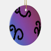 Paars en zwart gebrande zwart klassy keramisch ornament (Rechts)