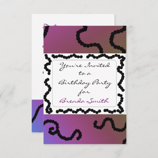 Paars en zwart, geklasseerd kaart (Voorkant / Achterkant)