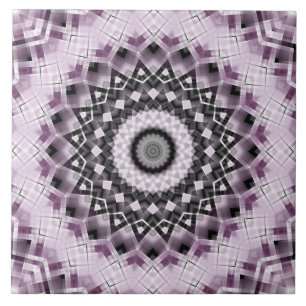Paars en zwart geometrisch mandala patroon ontwerp tegeltje