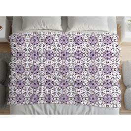 Paars en zwart geometrisch patroon fleece deken