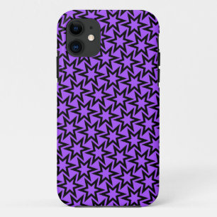 Paars en zwart geometrisch Star-patroon Case-Mate iPhone Case