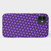 Paars en zwart geometrisch Star-patroon Case-Mate iPhone Case (Achterkant (horizontaal))