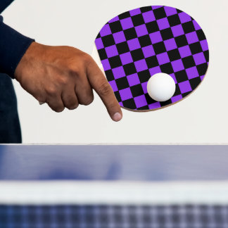 Paars en Zwart Geruit Tafeltennisbatje