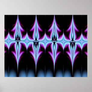 Paars en zwart gothisch patroon poster