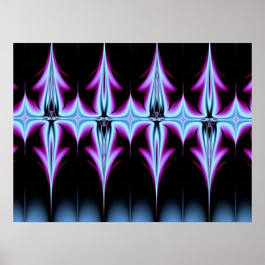 Paars en zwart gothisch patroon poster (Voorkant)