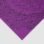 Paars en zwart Heart Gothic Wedding Paper Tissuepapier (Detail)