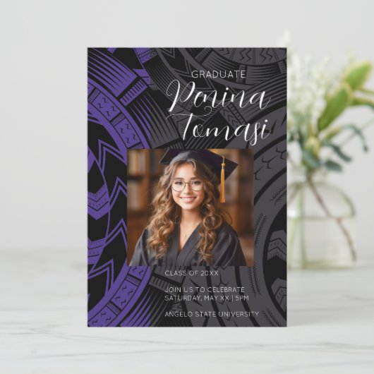 Paars en zwart kaart (Staand voorkant)