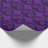 Paars en zwart Keltisch snijpapier Cadeaupapier (Hoek)