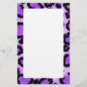 Paars en zwart lakspatroon. briefpapier (Voorkant)