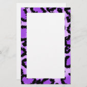 Paars en zwart lakspatroon. briefpapier (Voorkant / Achterkant)